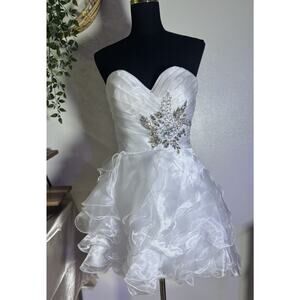 AnnY Lee Mini Dress White Vegas Wedding Y2k Bachelorette Afterparty Ice Queen